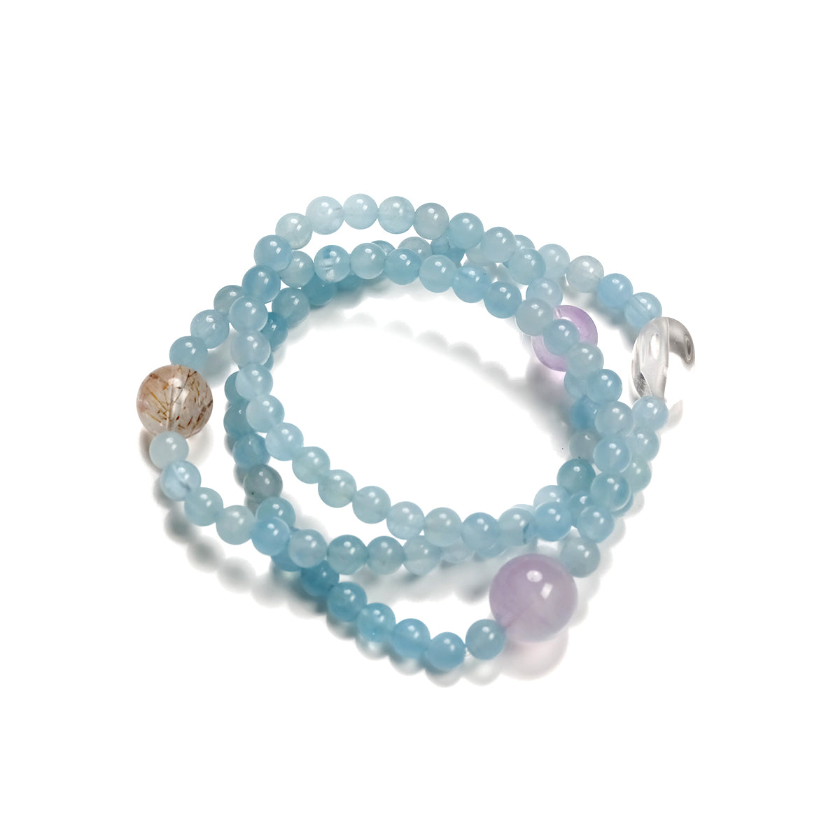 Premium Aquamarine Bracelet – High-Clarity Pastel Blue Beads