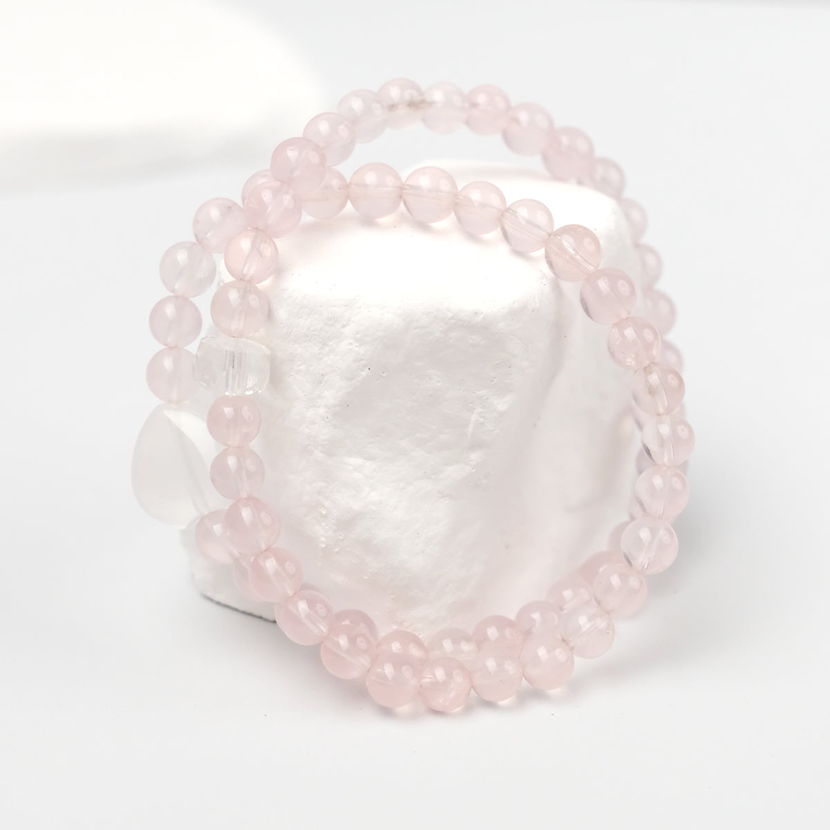 Double ring 8MM Love & Harmony Rose Quartz Bracelet – Attraction, Peace & Positivity