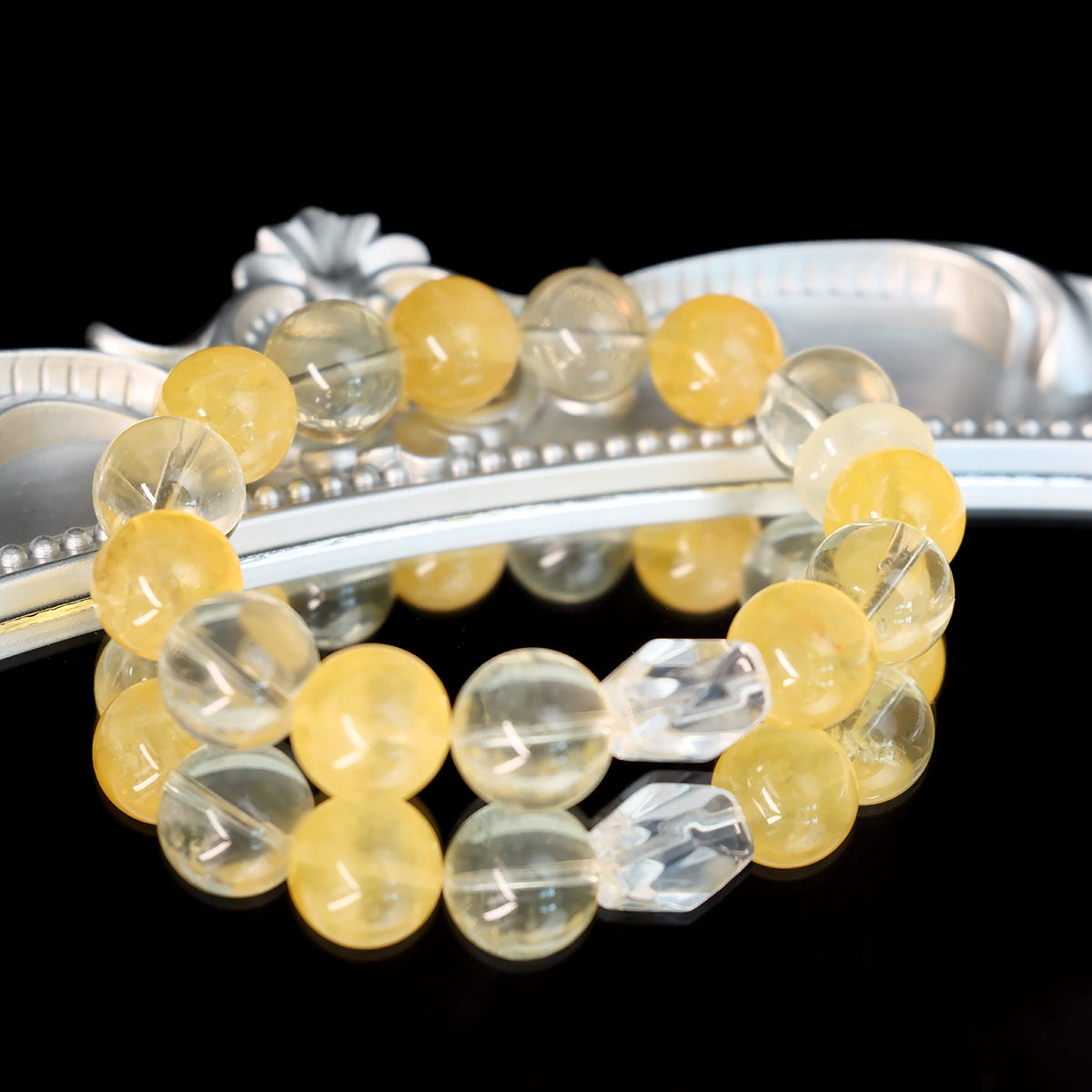 Citrine Clear Quartz Bracelet – Lightweight & Summer Vibe Crystal Jewelry
