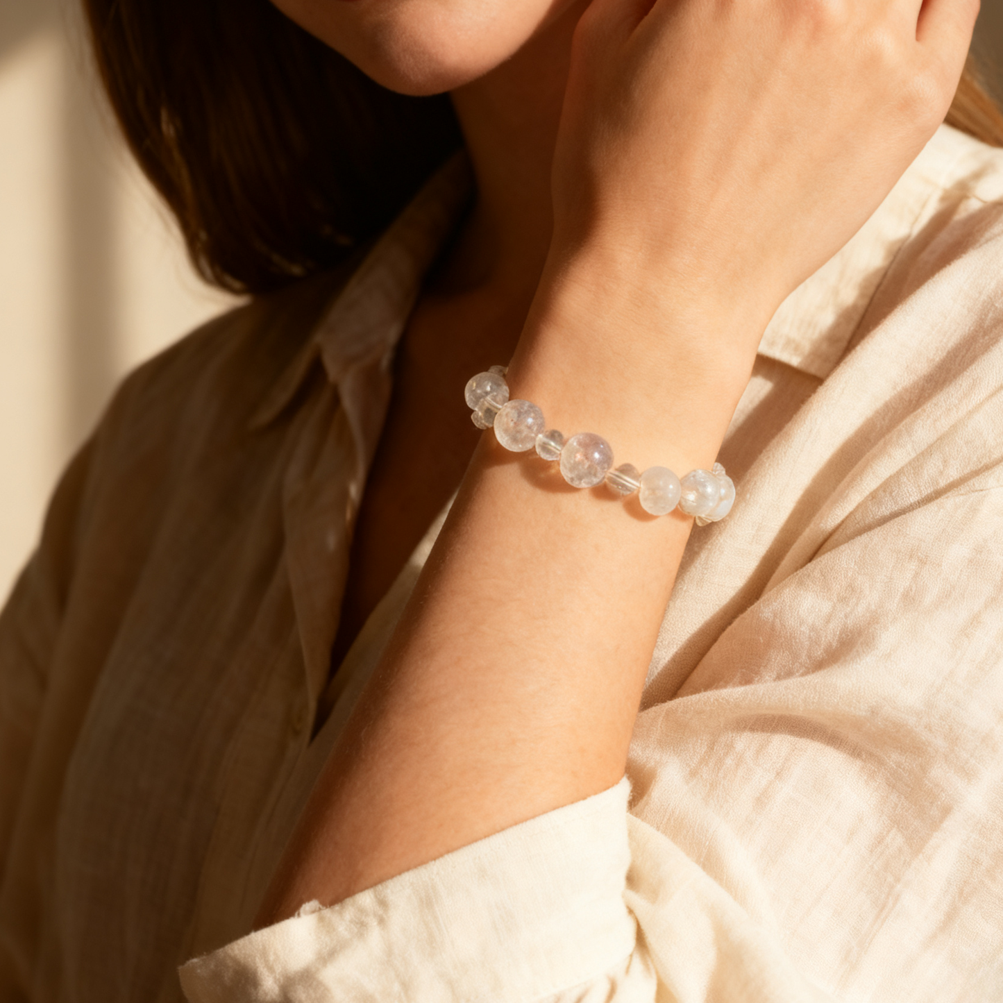 Clear Quartz Beaded Bracelet – Energy Amplification & Clarity Stone