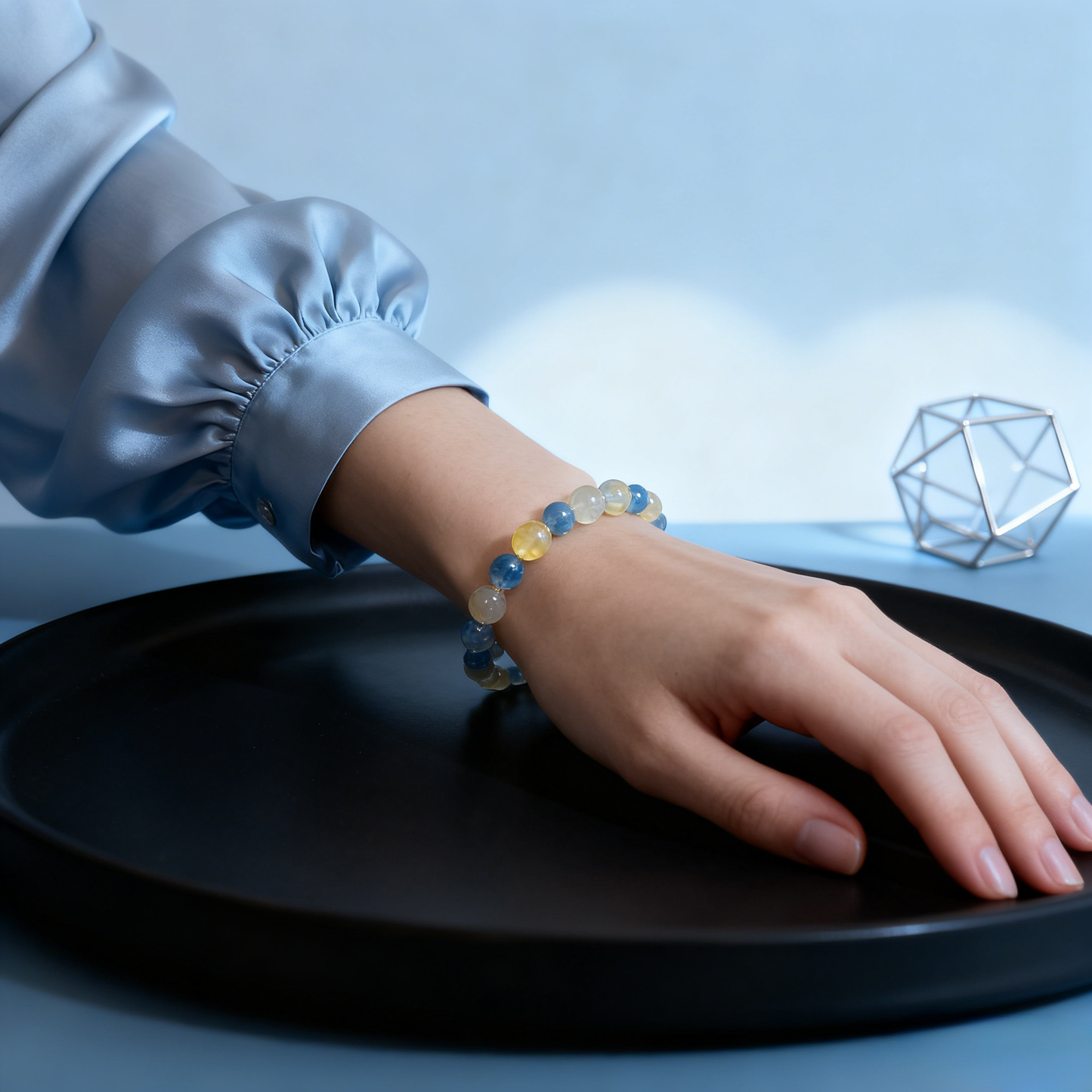 Aquamarine & Citrine Manifestation Bracelet – Peace, Confidence & Success