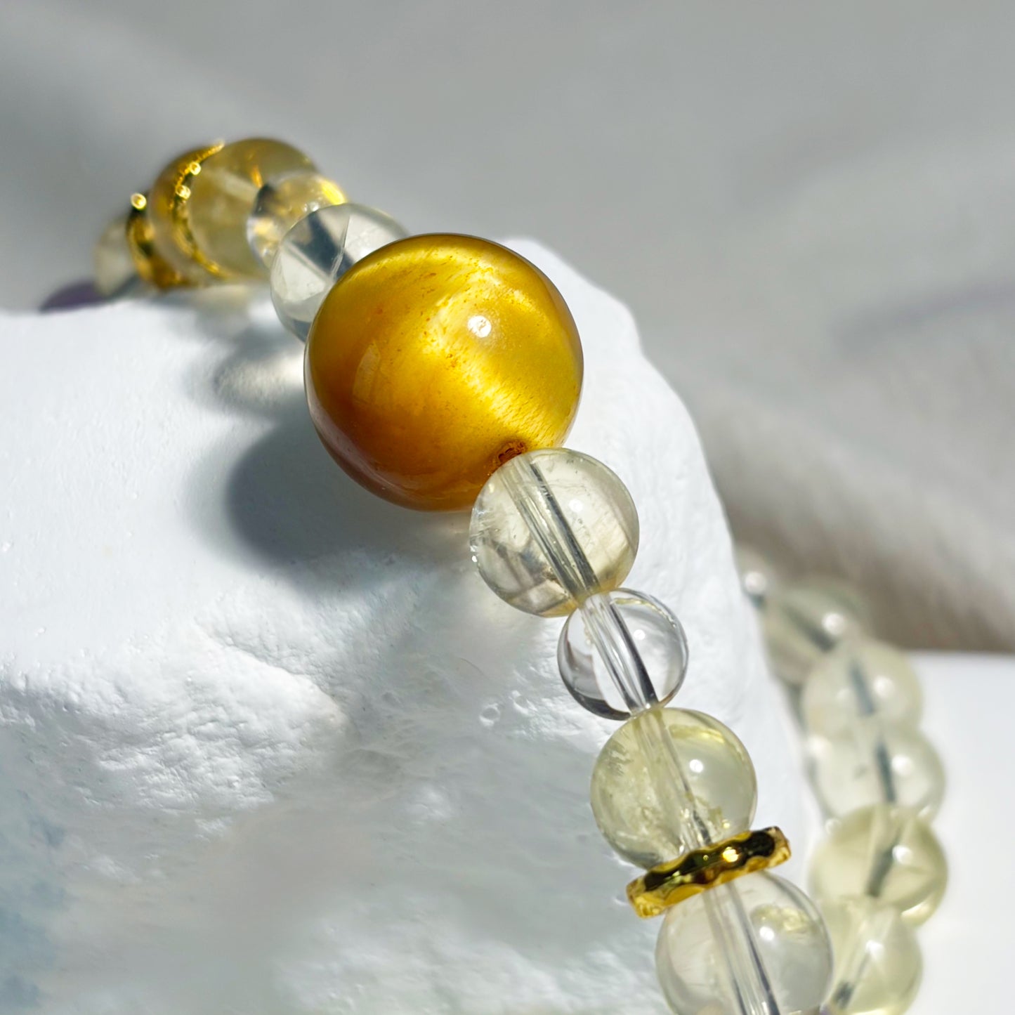 citrine crystal double ring bracelet wealth and confidence manifestation