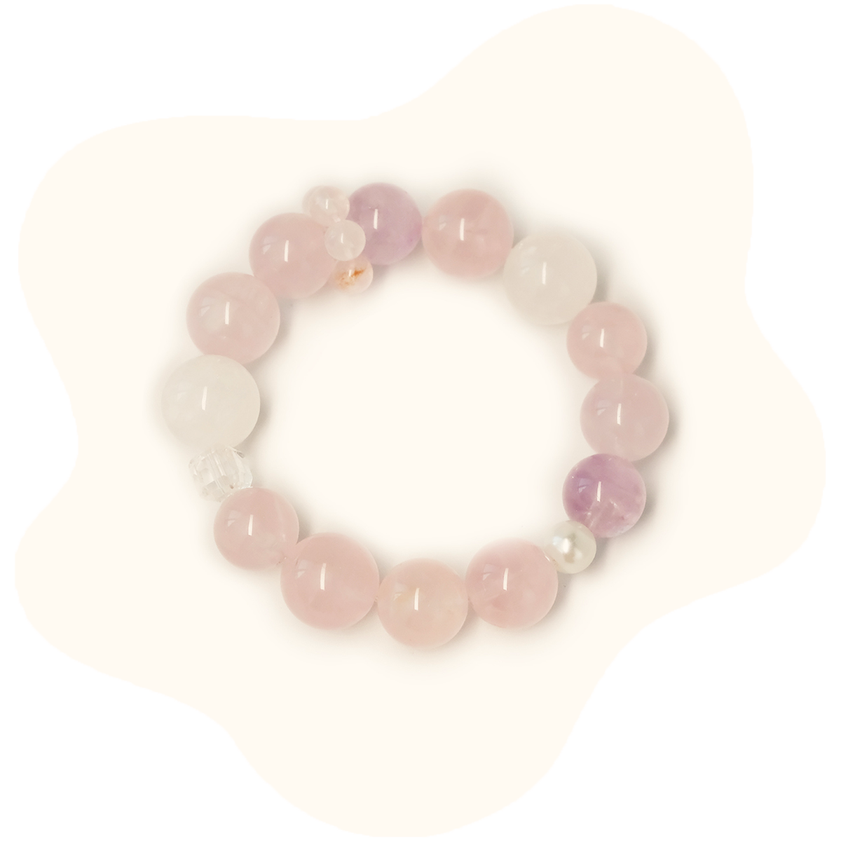 rose quartz clear quartz crystal bracelet