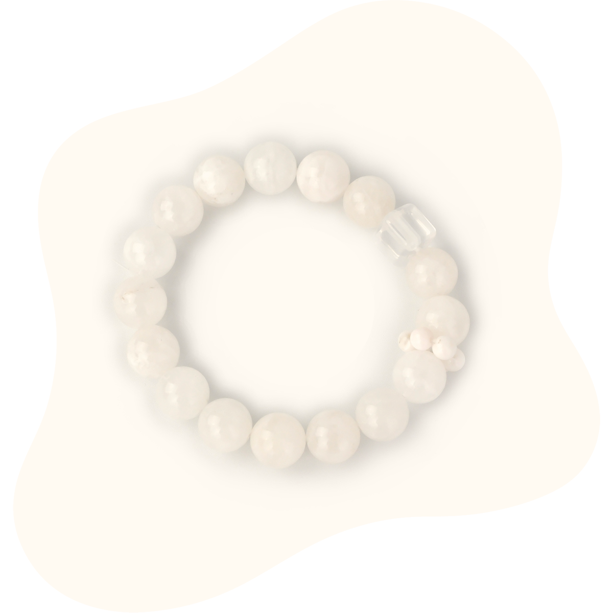 12MM white Crystal Chip Bracelet – Lightweight Healing & Cleansing Energy