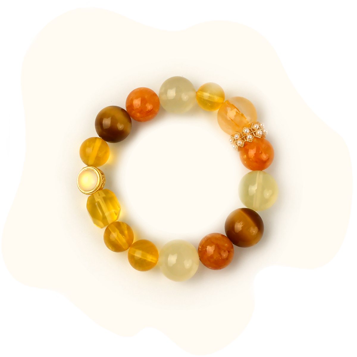 14mm 16mm Citrine Sunlight Bracelet agate crystal – Joy, Energy & Emotional Balance