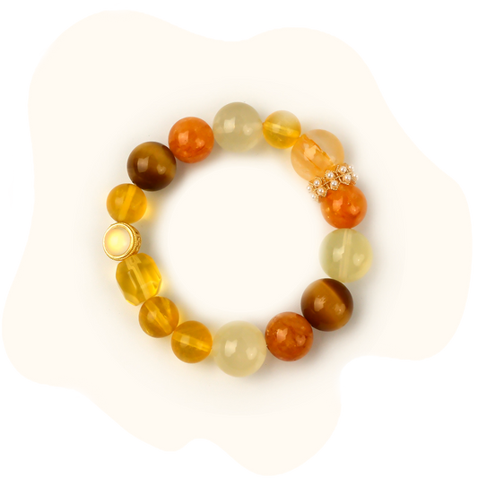 14mm 16mm Citrine Sunlight Bracelet agate crystal – Joy, Energy & Emotional Balance