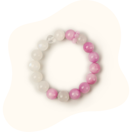 12mm Amethyst & Clear Quartz Bracelet – Clarity, Calm & Energy Amplification