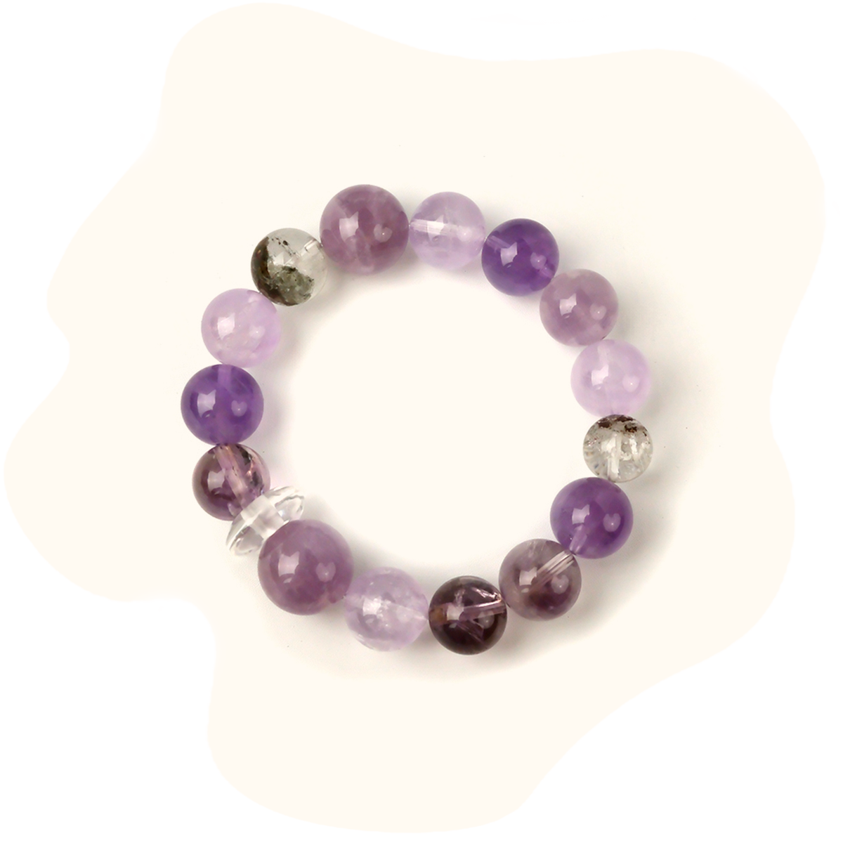 12mm Natural Amethyst Healing Bracelet – Stress Relief, Calmness & Spiritual Balance