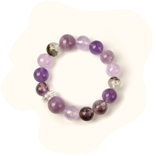 12mm Natural Amethyst Healing Bracelet – Stress Relief, Calmness & Spiritual Balance