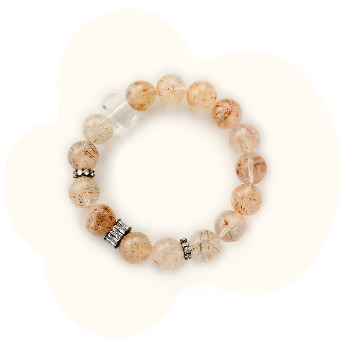 Clear Quartz Gold Accent Bracelet – Elegant Everyday Crystal Jewelry