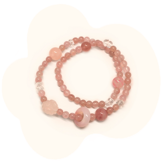 6mm Rose Quartz Zodiac Bracelet – Taurus & Libra Birthstone Crystal