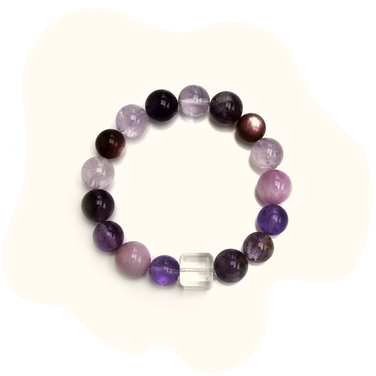 Natural Amethyst Beaded Bracelet – Stress Relief & Calm Energy