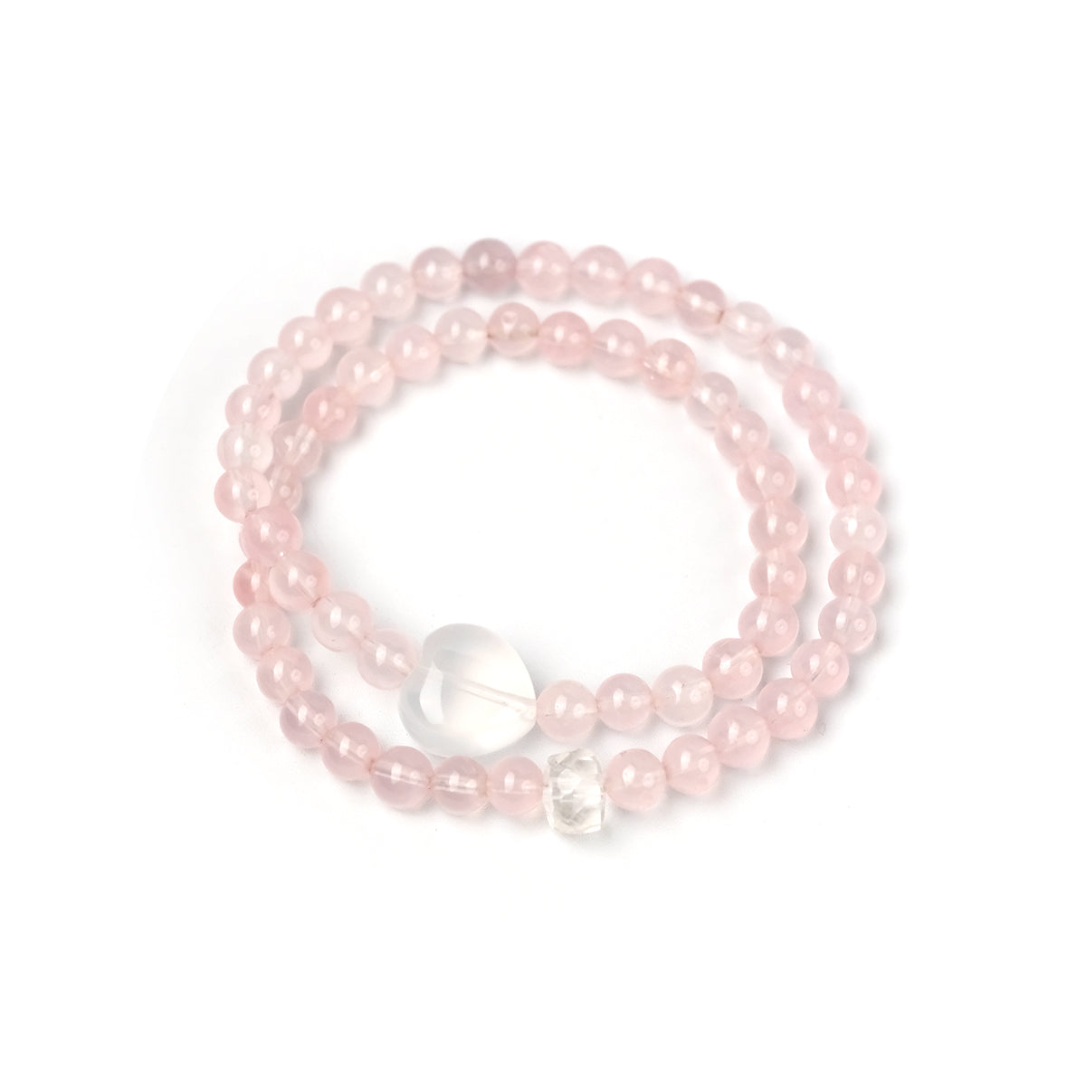 Double ring 8MM Love & Harmony Rose Quartz Bracelet – Attraction, Peace & Positivity