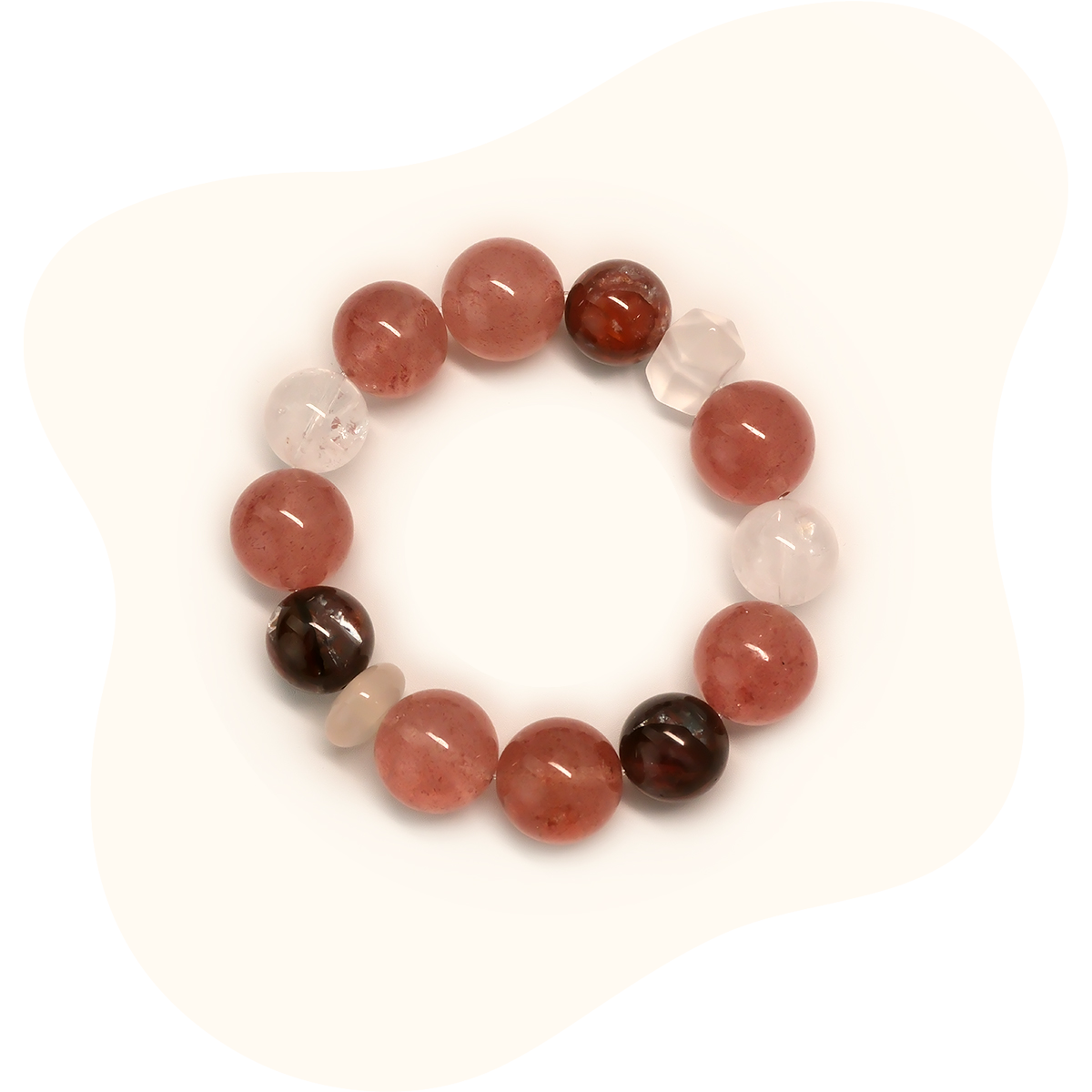 Rose Quartz Heart Charm Bracelet – Romantic & Cute Accessory