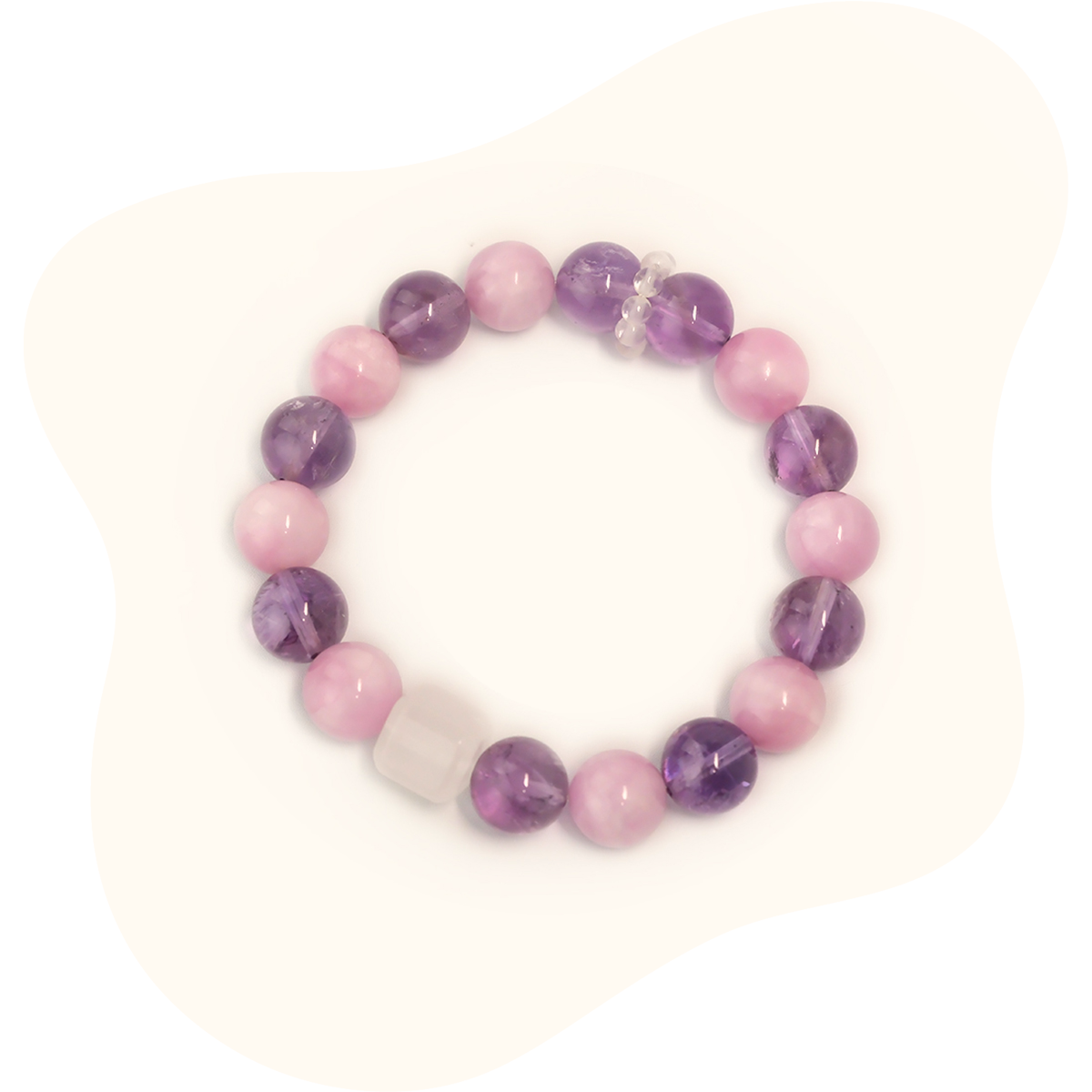 12mm Amethyst & Rose Quartz Harmony Bracelet – Love + Healing Energy