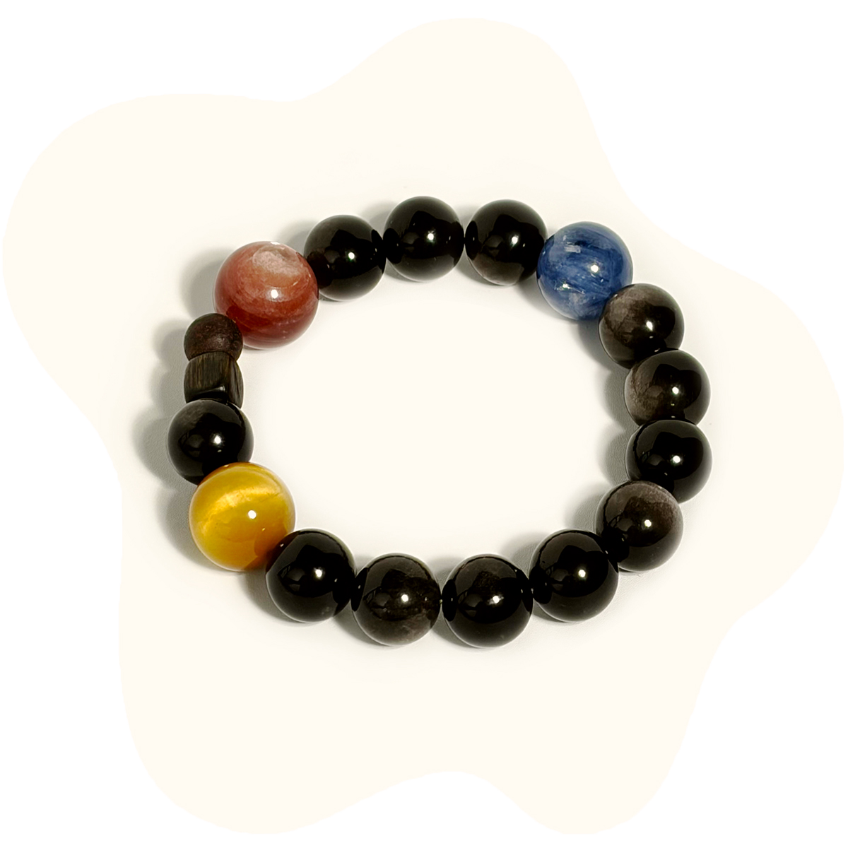 Silver Obsidian Tiger‘s eye Bracelet — Grounded & Guarded