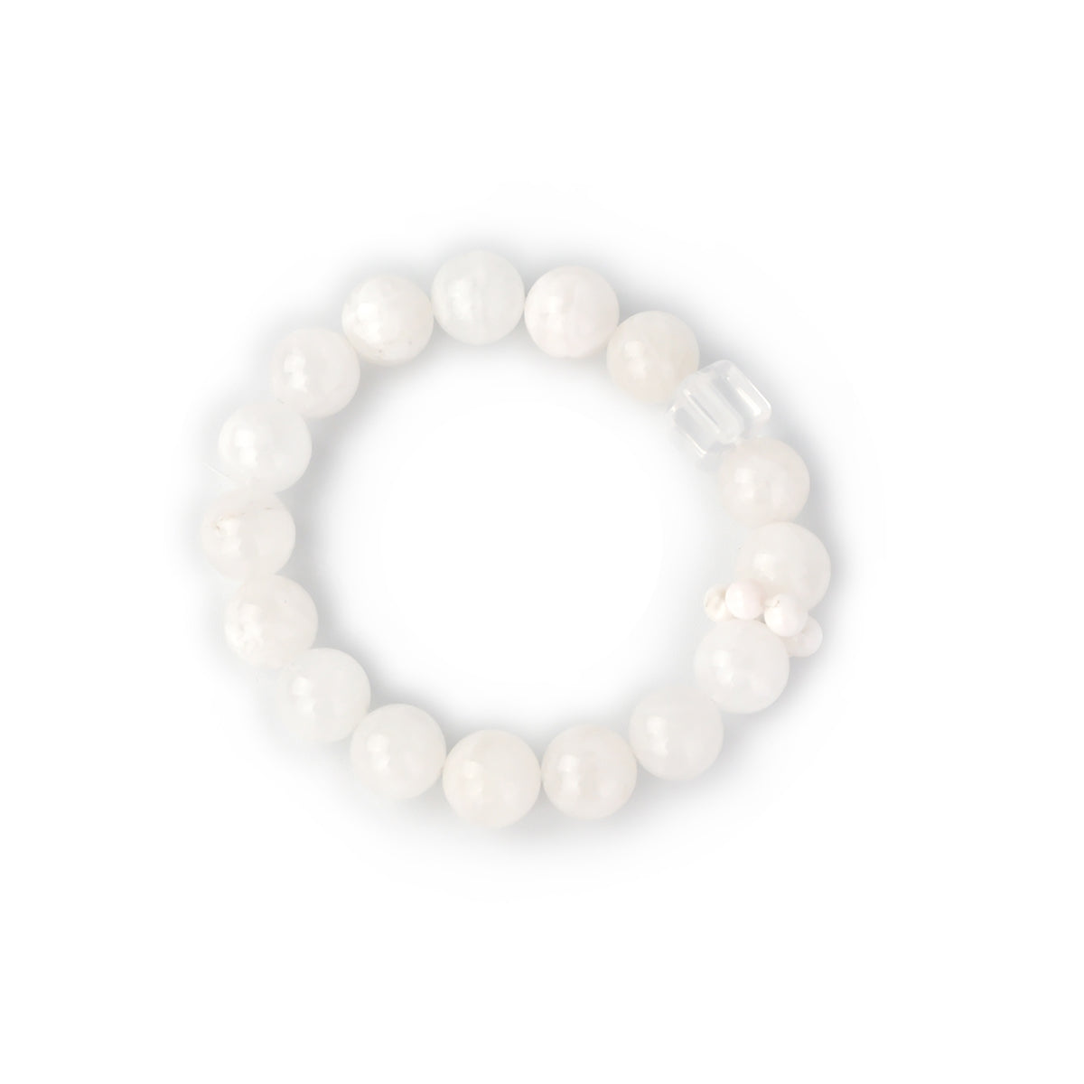 12MM white Crystal Chip Bracelet – Lightweight Healing & Cleansing Energy