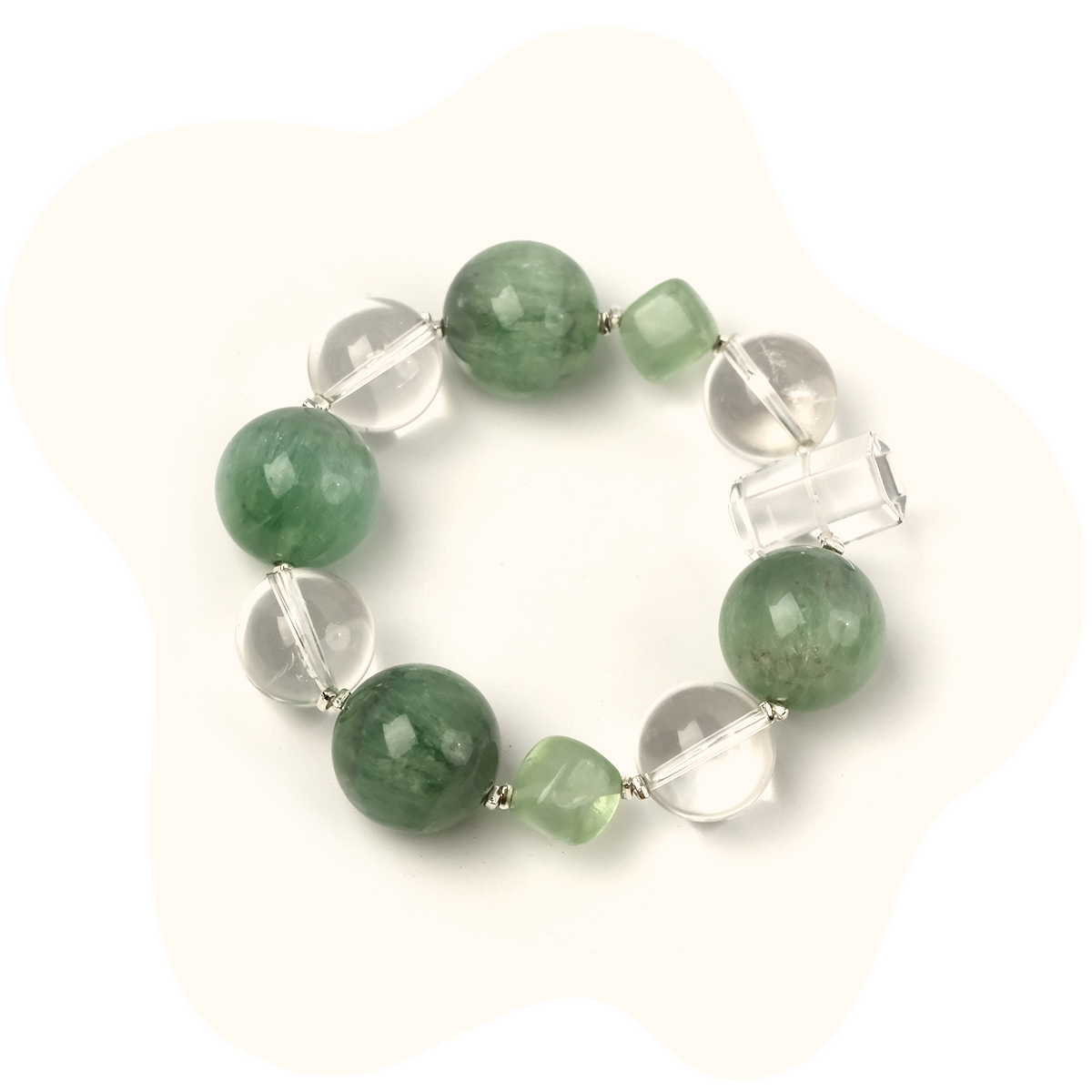 Green Aventurine & Clear Quartz Bracelet – Luck, Clarity & Positive Energy