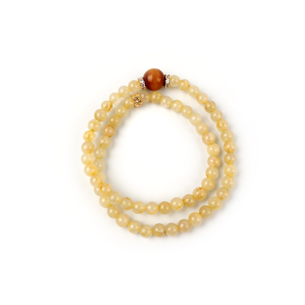 6mm double ring Citrine Crystal Bead Bracelet – Happiness, Luck & Abundance Booster
