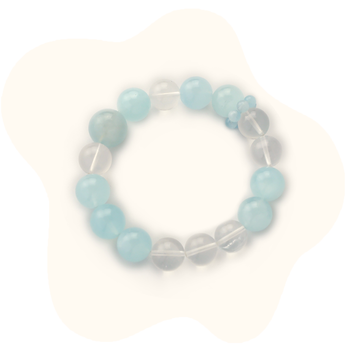 Aquamarine & Clear Quartz Clarity Bracelet – Communication + Focus