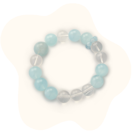 Aquamarine & Clear Quartz Clarity Bracelet – Communication + Focus