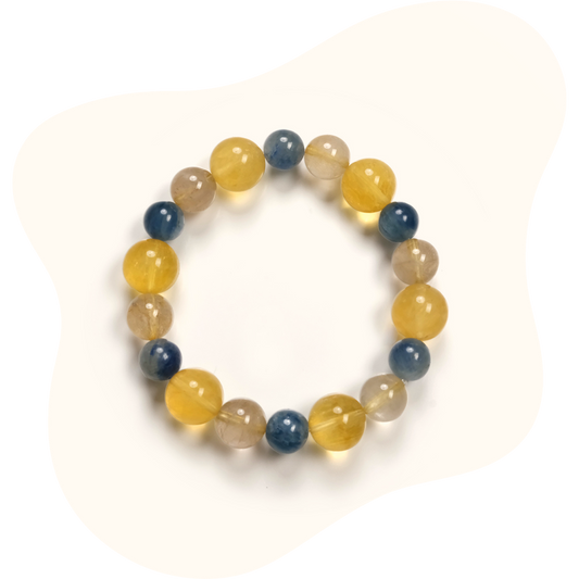 Aquamarine & Citrine Manifestation Bracelet – Peace, Confidence & Success