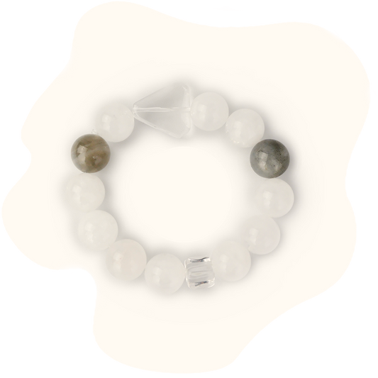 Clear Quartz & Moonstone Intuition Bracelet – Feminine Energy Booster