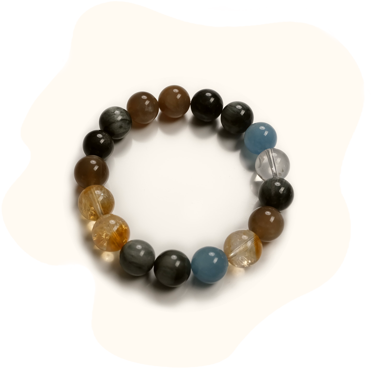 Tiger’s Eye +Aquamarine Bracelet – Calm Strength & Protection