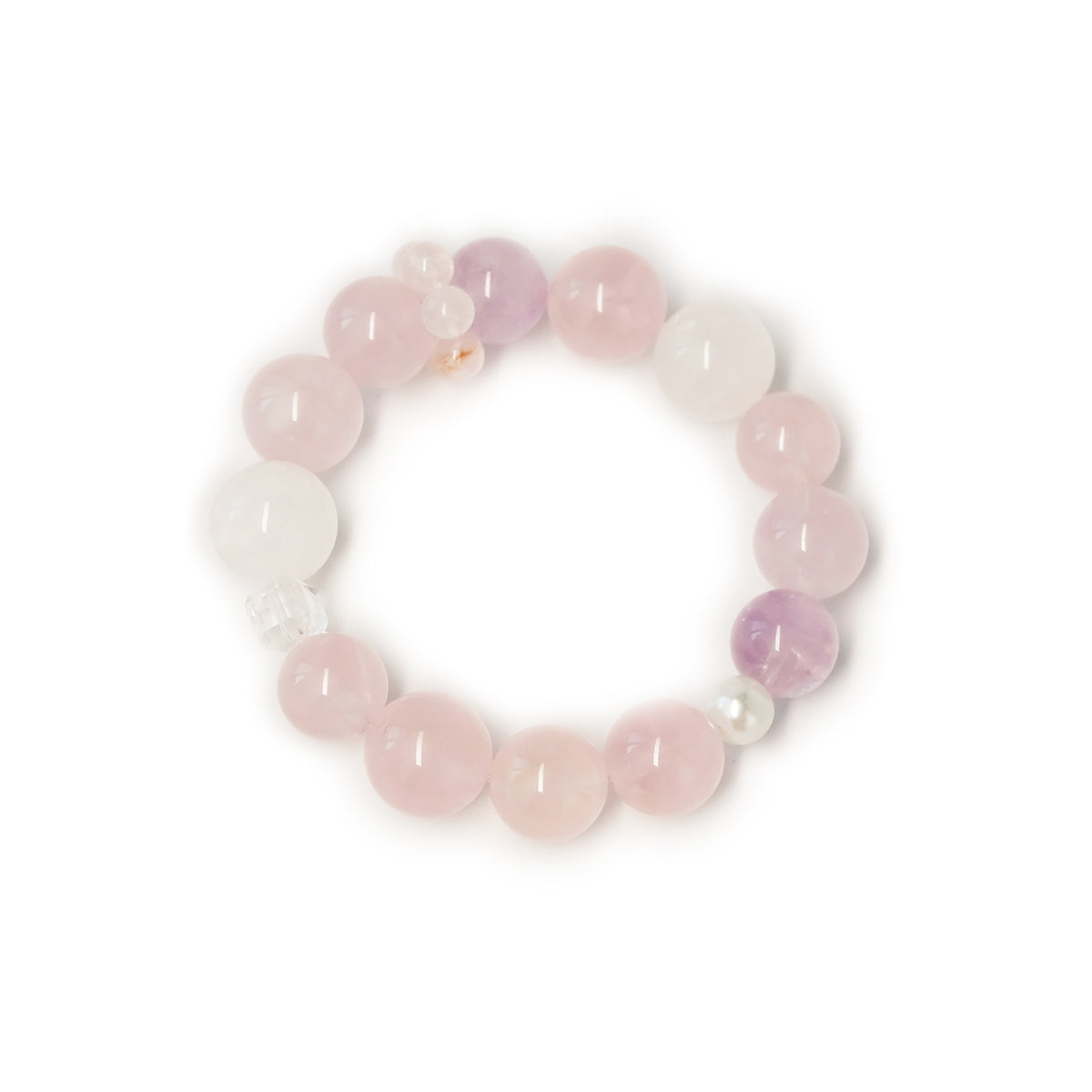 rose quartz clear quartz crystal bracelet