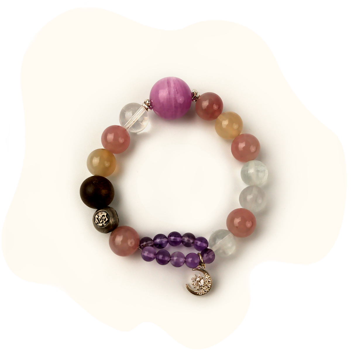 16mm Dark Purple Amethyst lucky wheel Bracelet – Confidence, Focus & Spiritual Growth