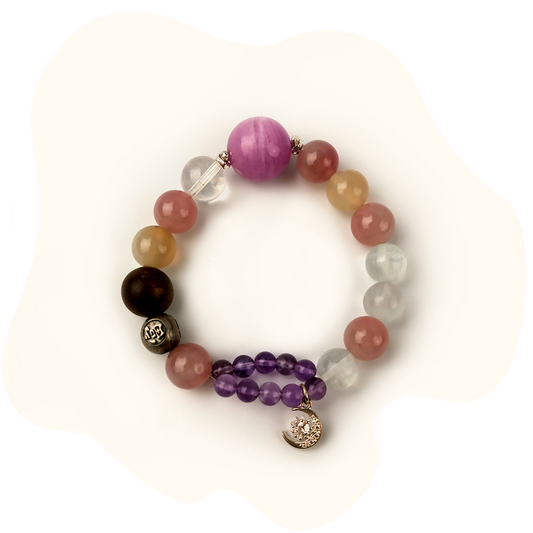 16mm Dark Purple Amethyst lucky wheel Bracelet – Confidence, Focus & Spiritual Growth