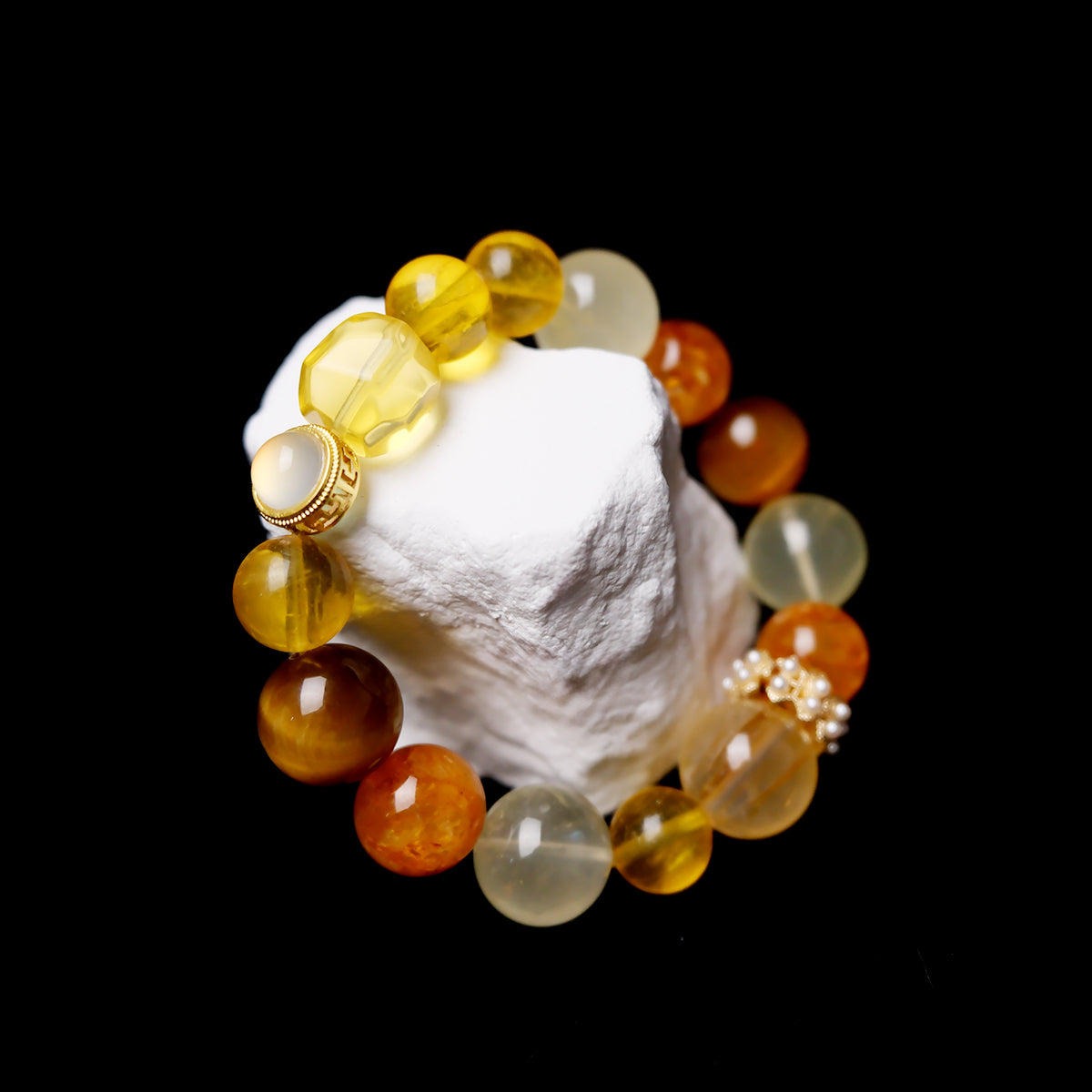 14mm 16mm Citrine Sunlight Bracelet agate crystal – Joy, Energy & Emotional Balance