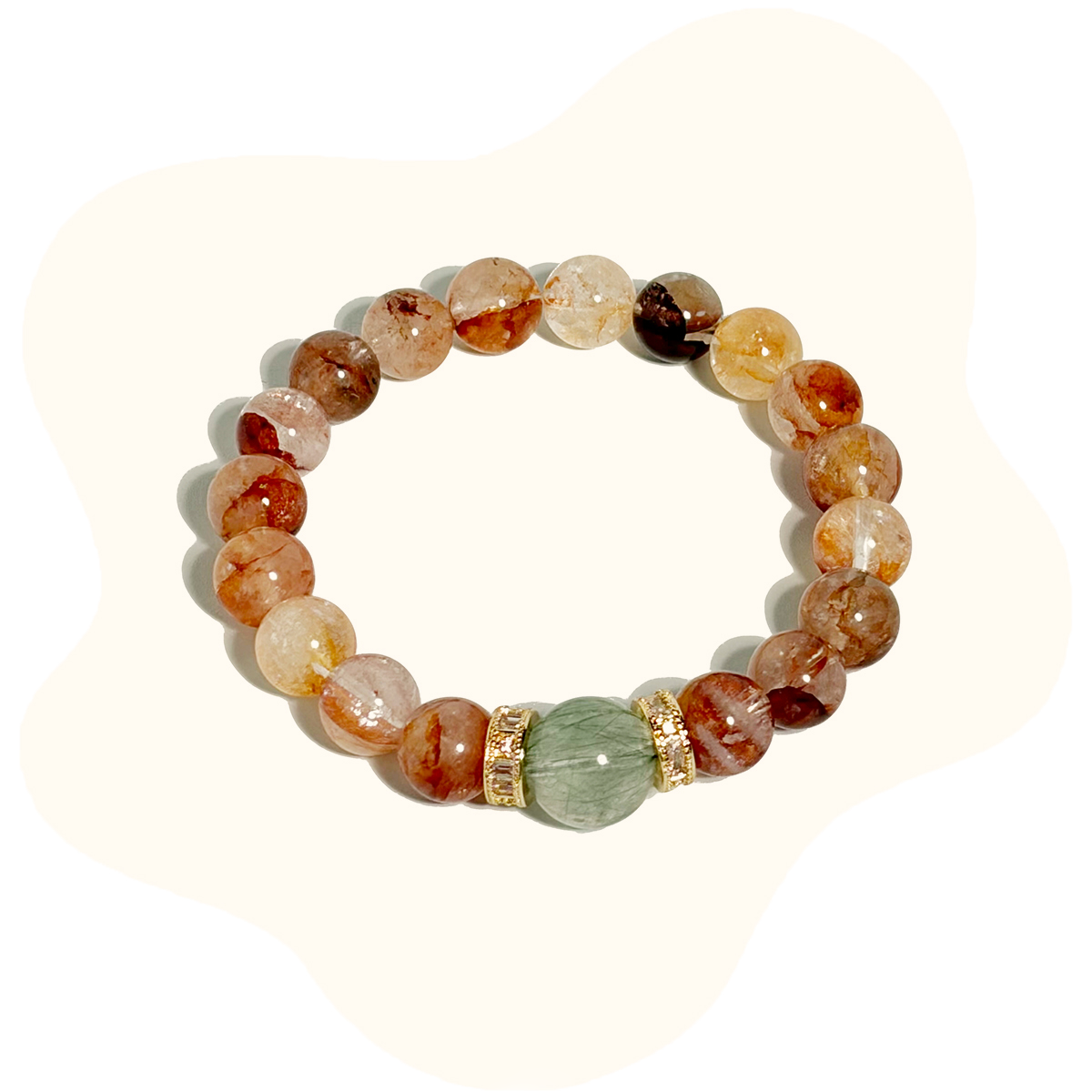 red phantom quartz crystal bracelet,the stone of growth & manifestation