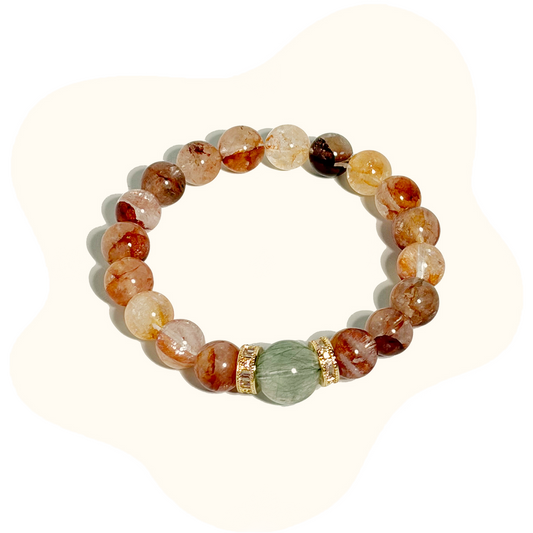 red phantom quartz crystal bracelet,the stone of growth & manifestation