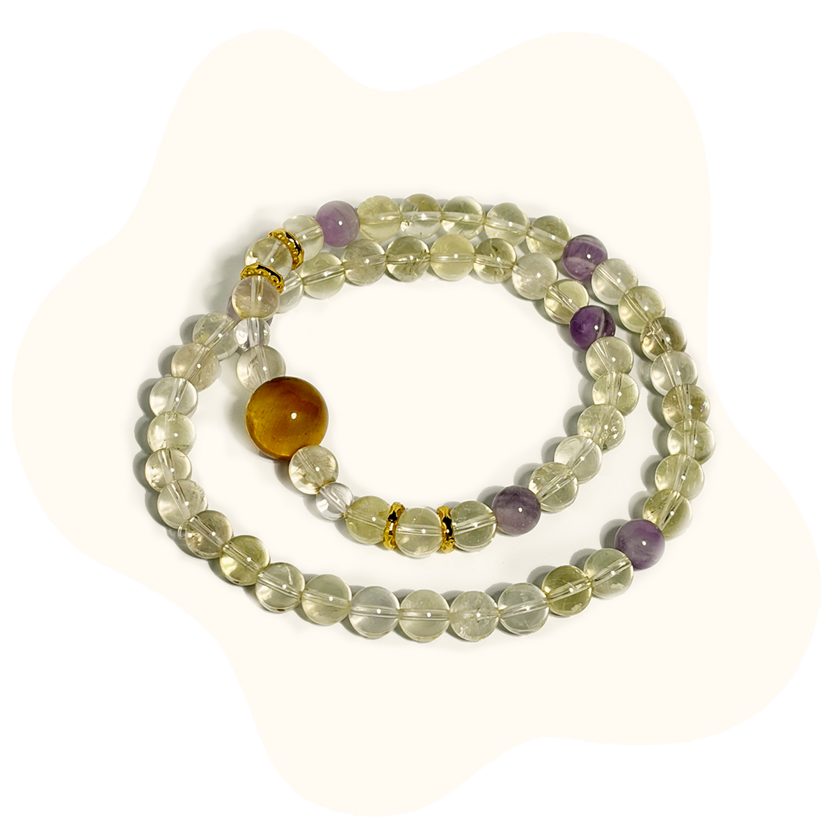 citrine crystal double ring bracelet wealth and confidence manifestation