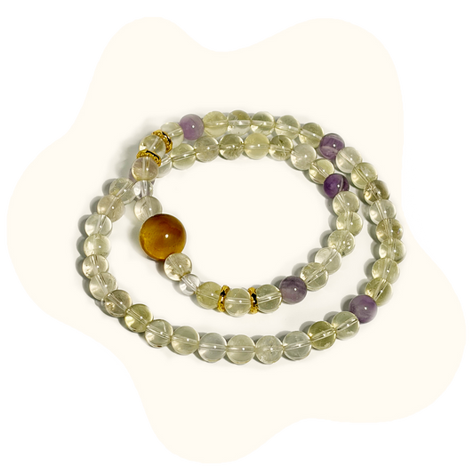citrine crystal double ring bracelet wealth and confidence manifestation