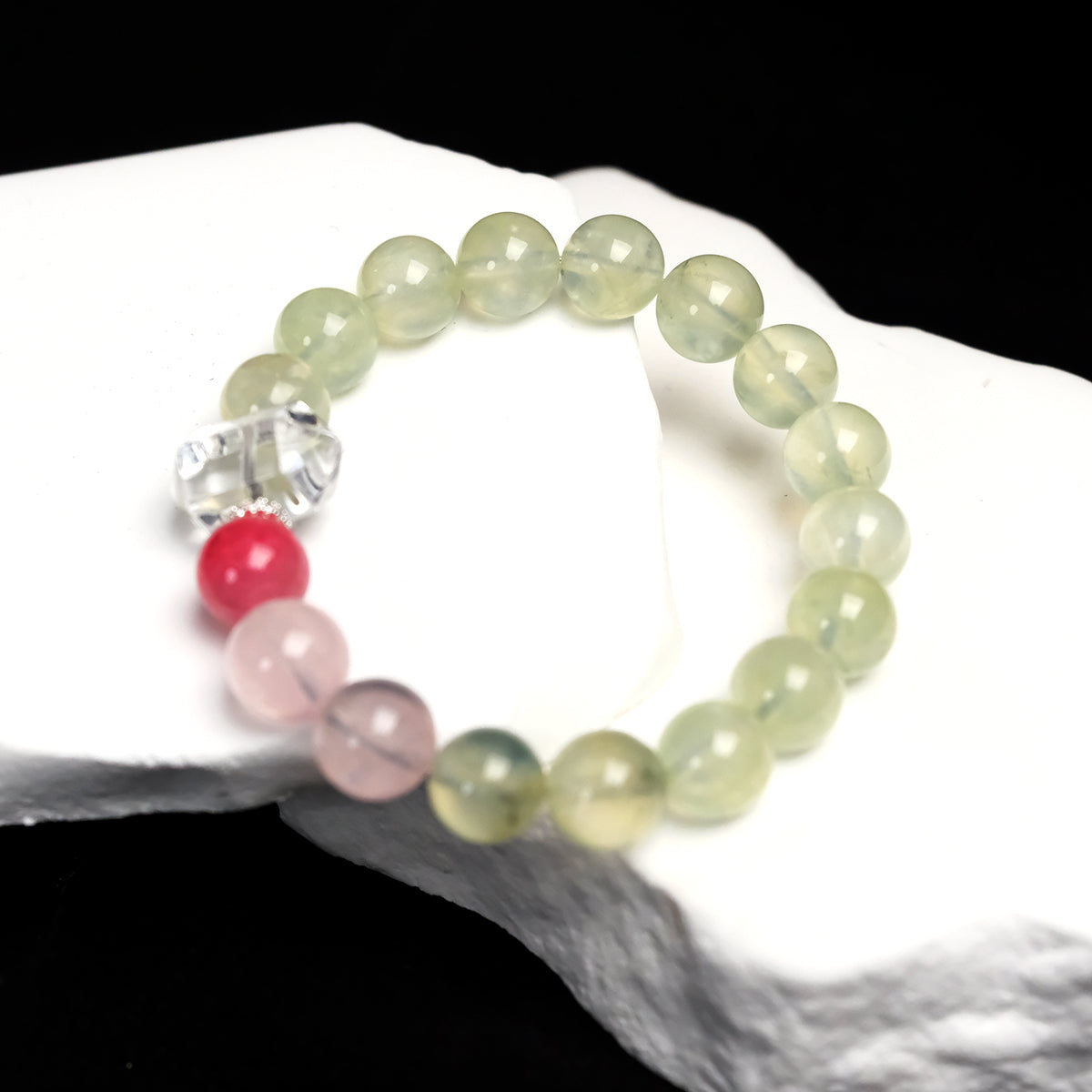 Opportunity & Growth Bracelet – Green Aventurine + Clear Quartz