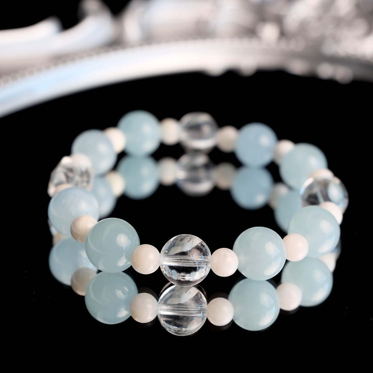 Aquamarine Beaded Bracelet – Calm Energy & Emotional Clarity