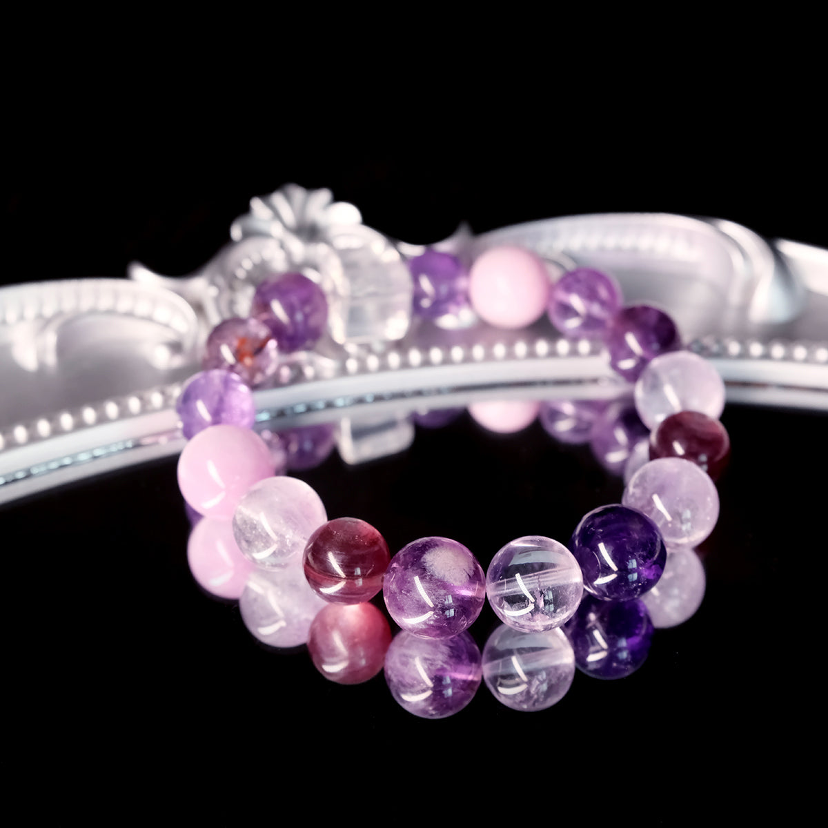 Natural Amethyst Beaded Bracelet – Stress Relief & Calm Energy