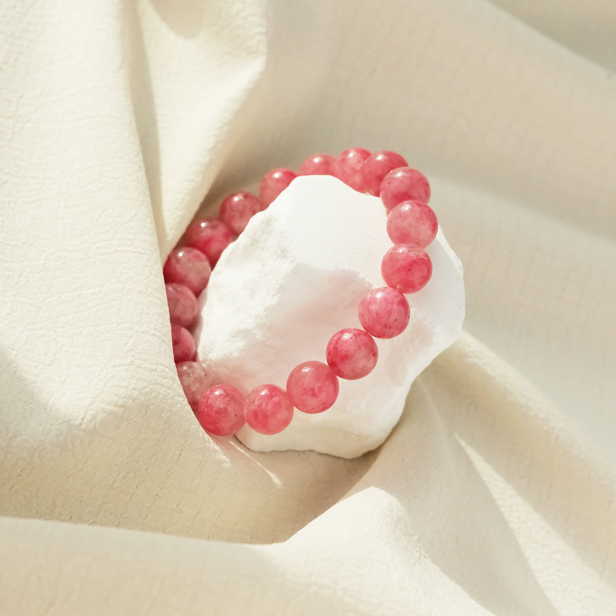 10mm pure rose quartz pink crystal bracelet