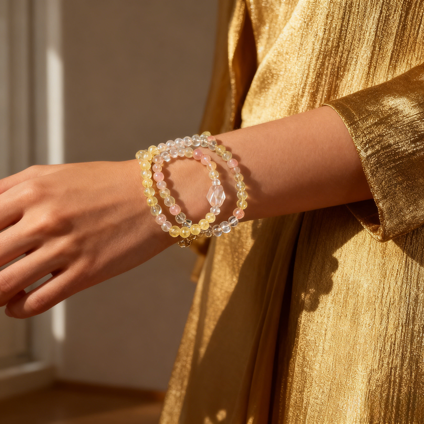 6mm double ring Citrine Money Magnet Bracelet – Abundance, Confidence & Prosperity