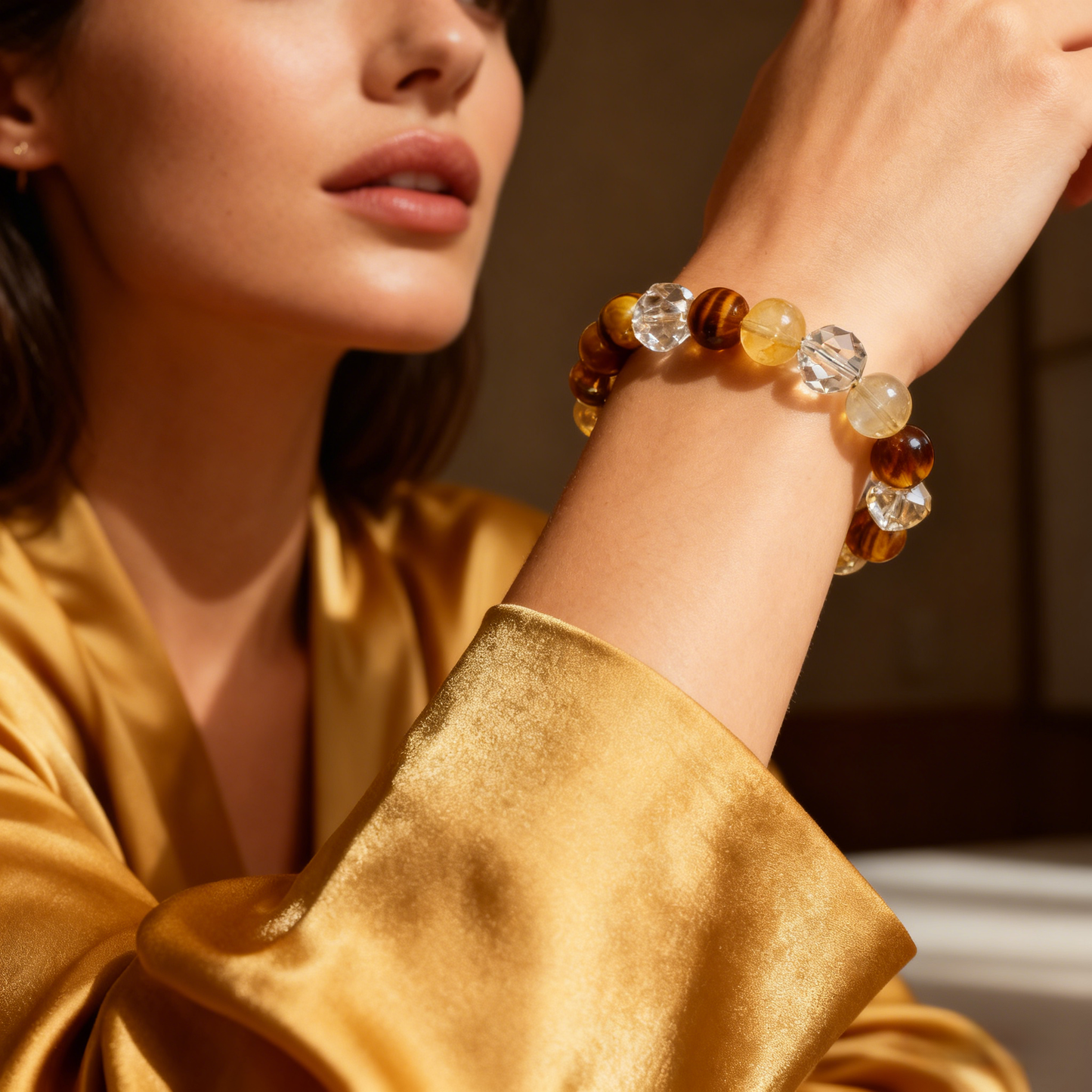 Light Citrine Tumbled Bracelet – Gentle Energy for Daily Positivity