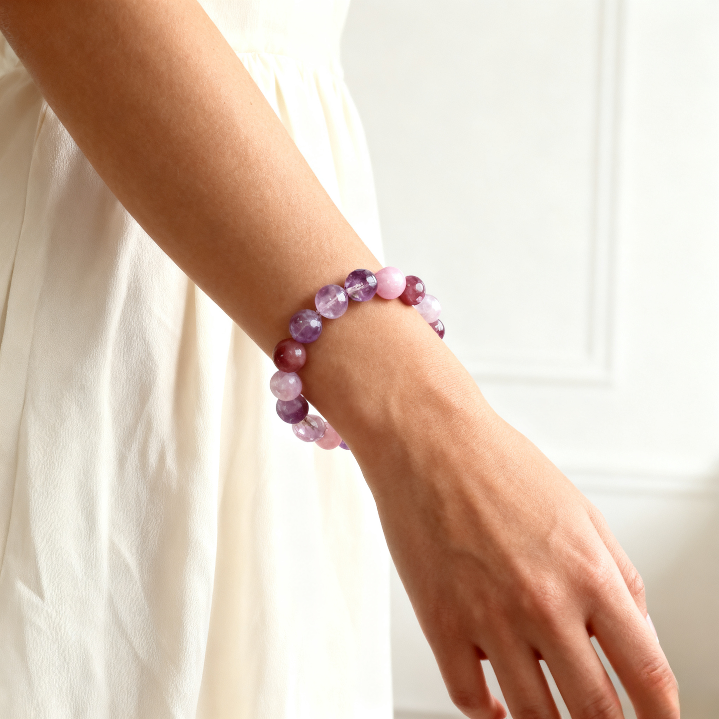 14mm Amethyst Protection Bracelet – Intuition, Inner Peace & Energy Shielding