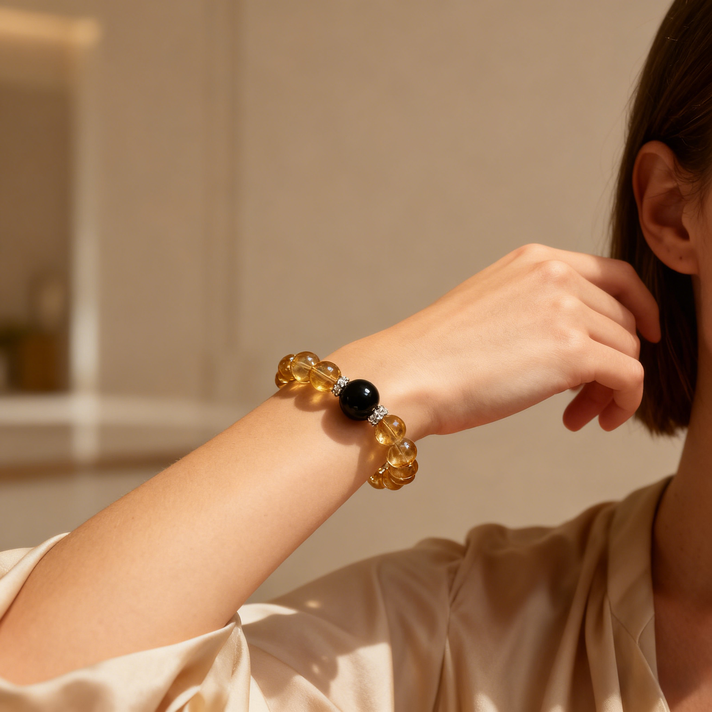 Raw Citrine Nugget Bracelet – Untreated Money Stone