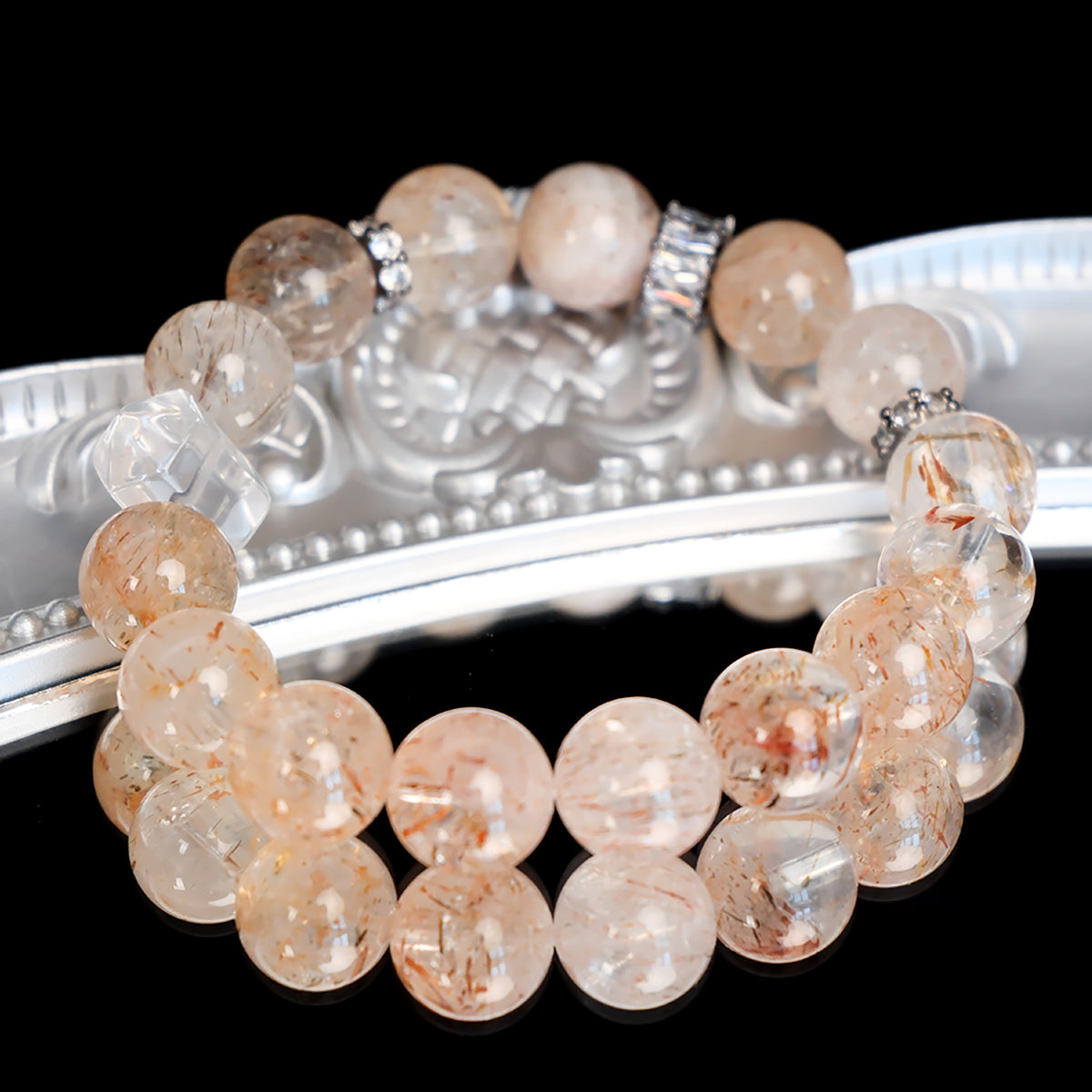 Clear Quartz Gold Accent Bracelet – Elegant Everyday Crystal Jewelry
