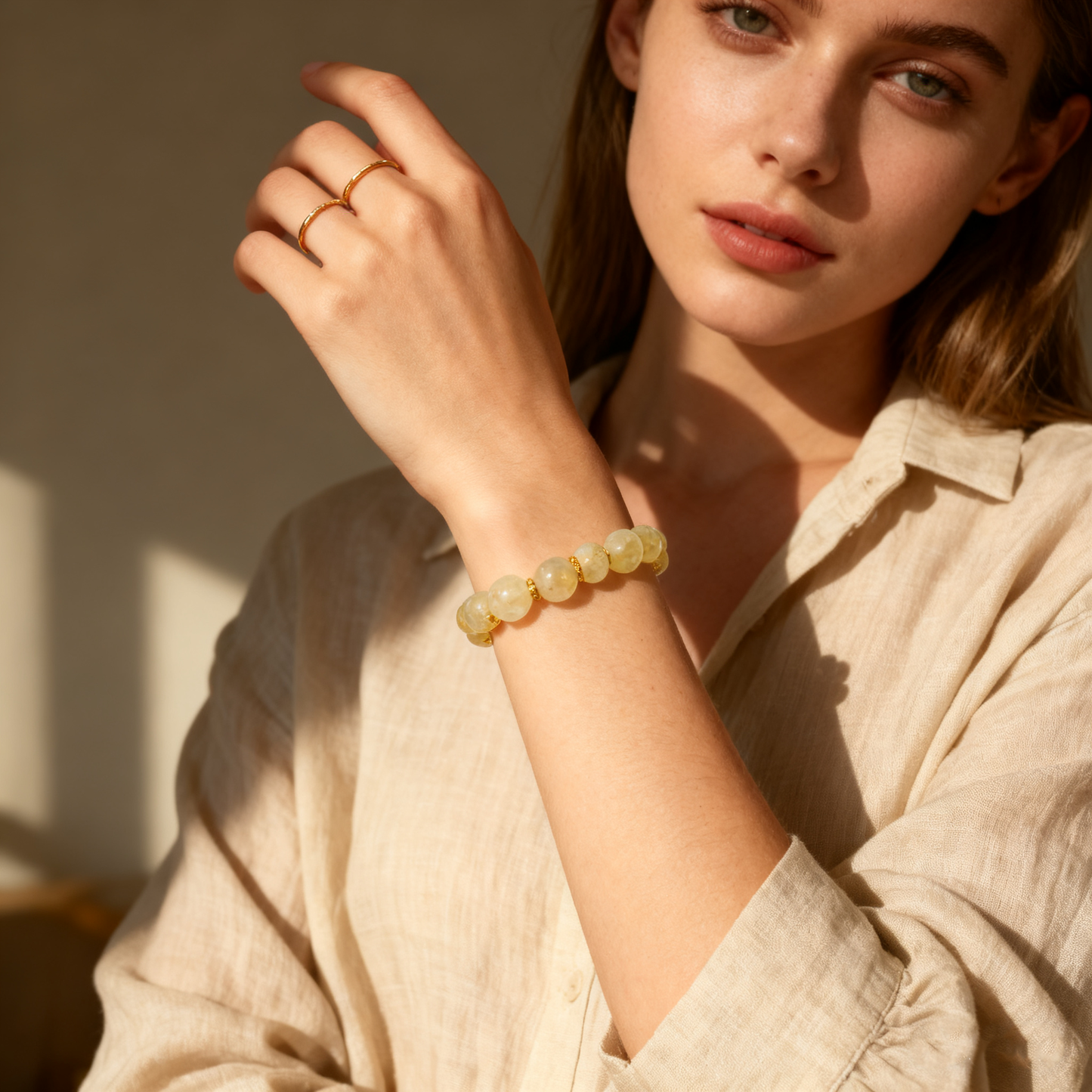 16mm Raw Citrine Nugget Bracelet – Natural Wealth & High Vibration Energy