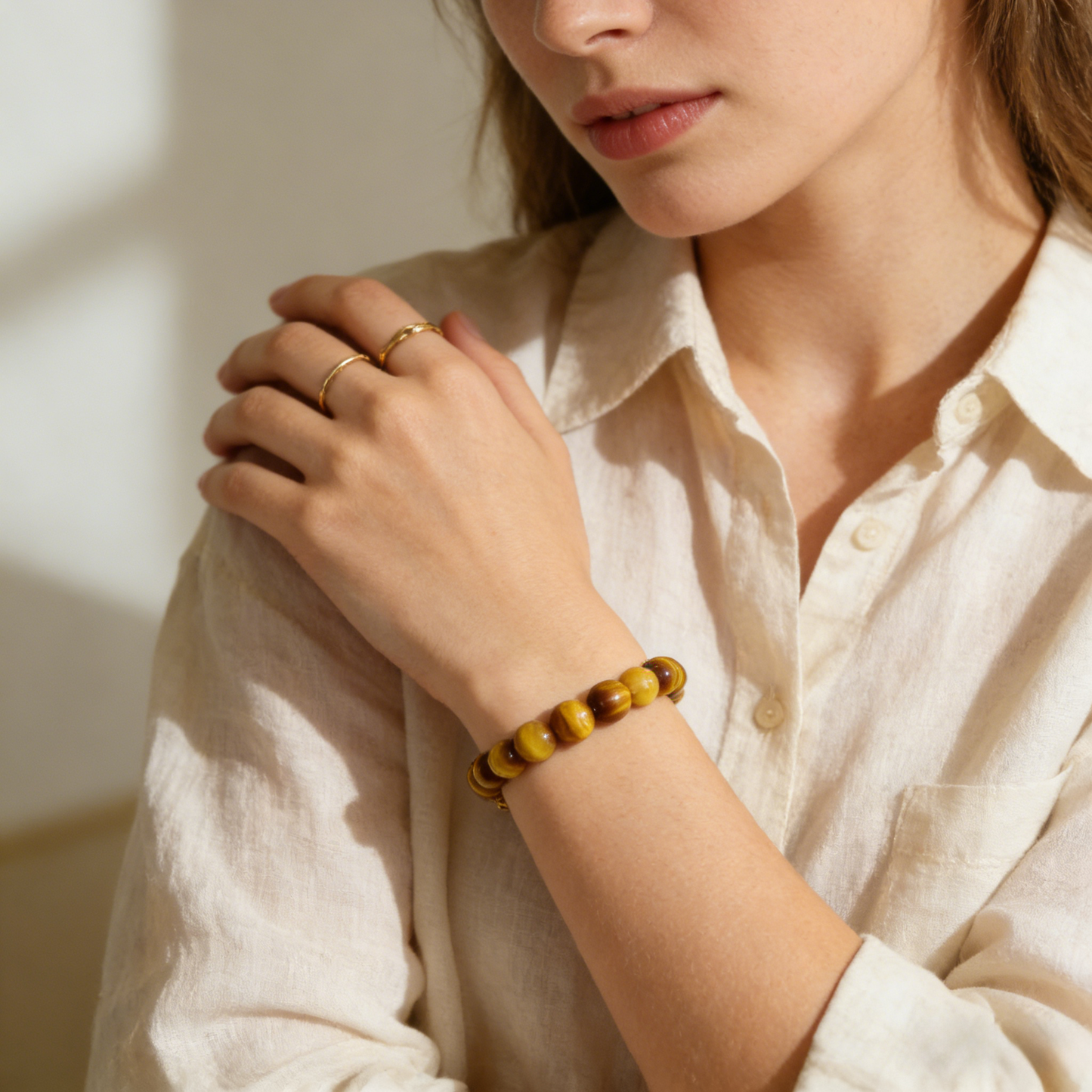 golden tiger's eye citrine crystal bracelet