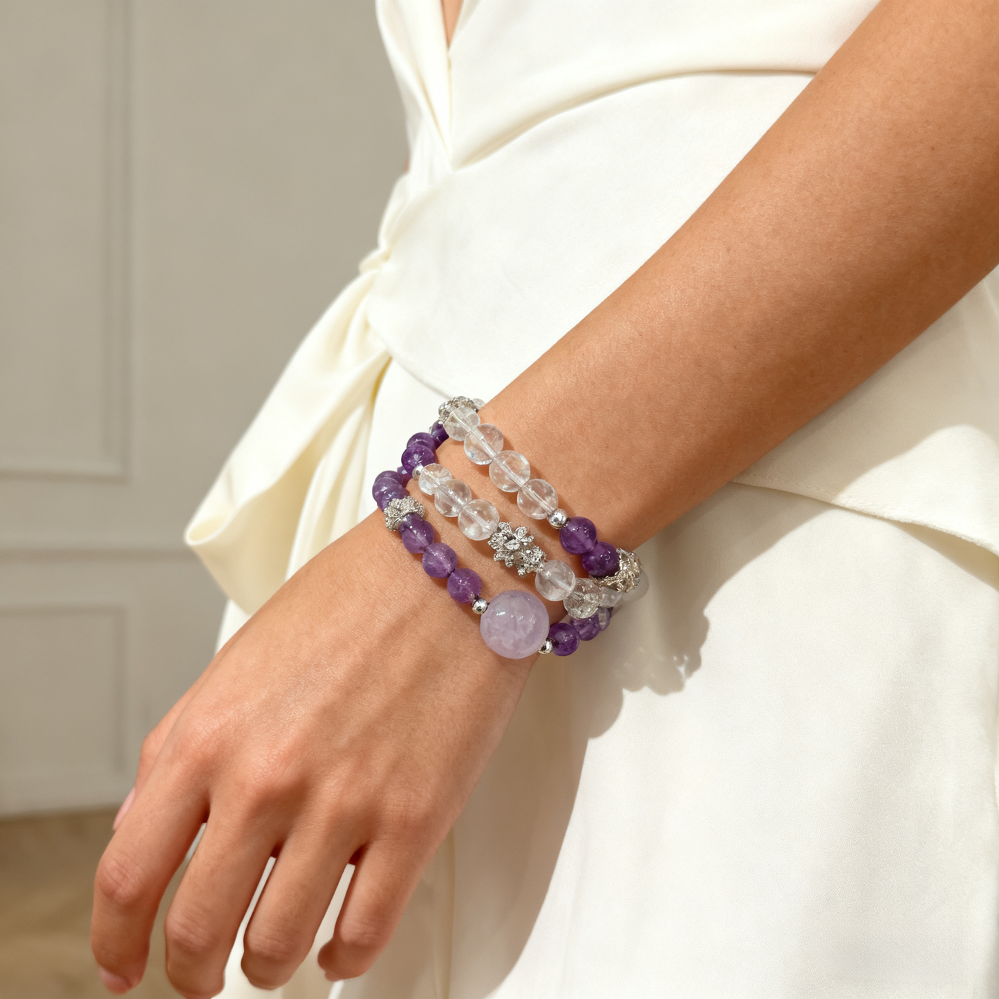 6mm Amethyst Zodiac Bracelet – Pisces / Aquarius Birthstone Jewelry