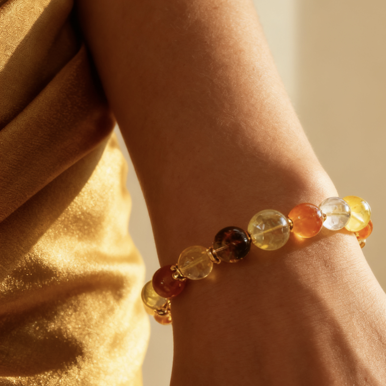 Citrine & Clear Quartz Amplification Bracelet – Manifestation Booster