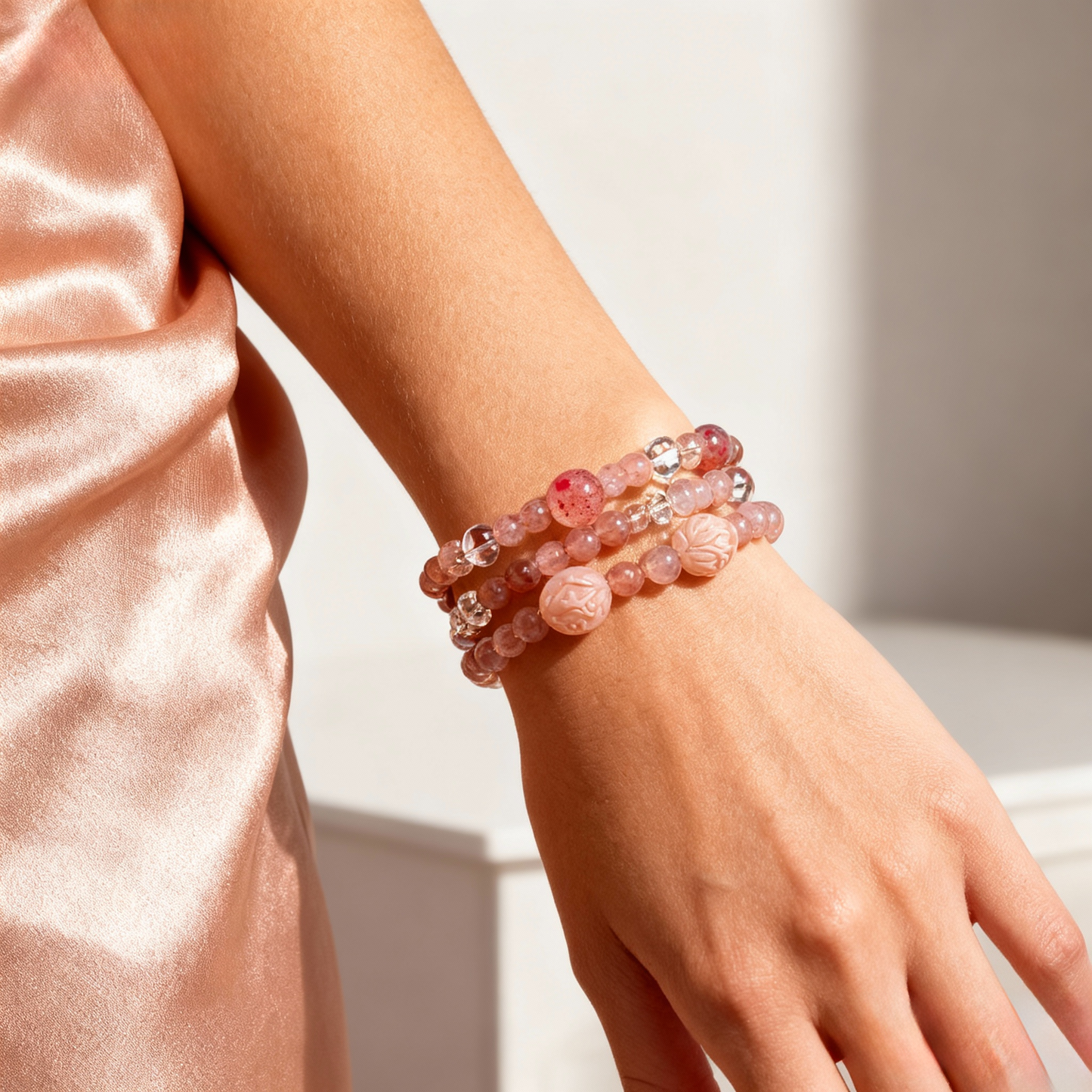 6mm Rose Quartz Zodiac Bracelet – Taurus & Libra Birthstone Crystal